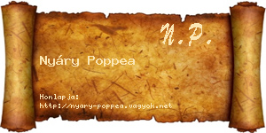 Nyáry Poppea névjegykártya